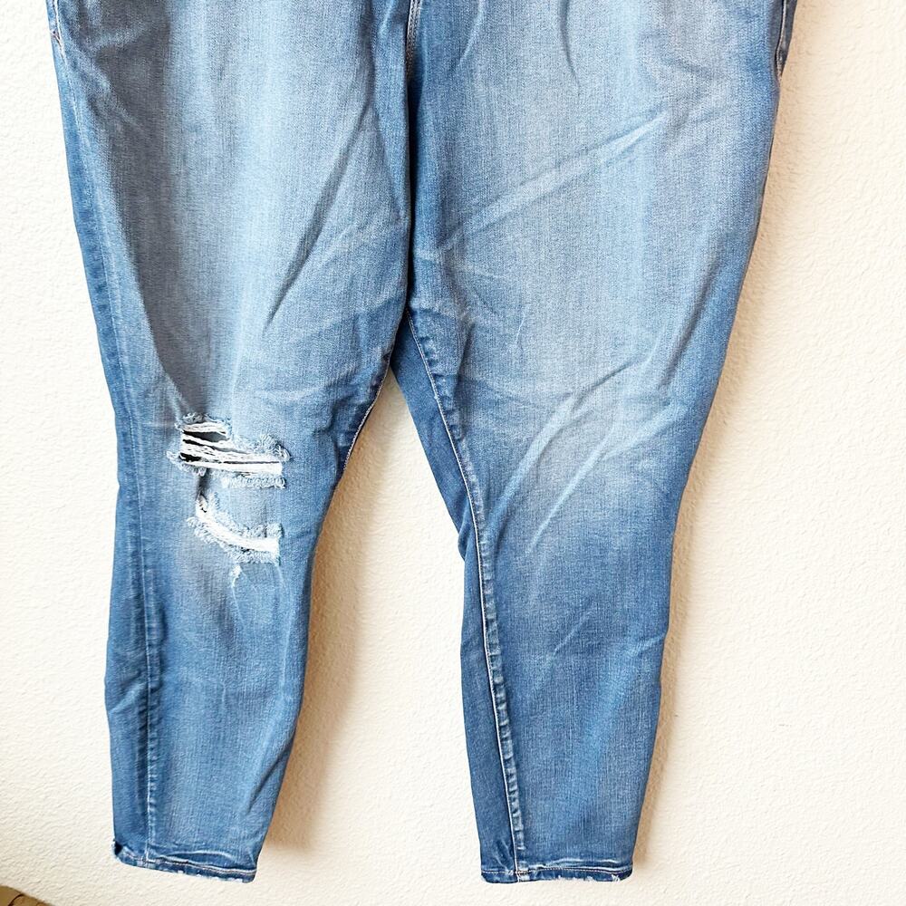 Good American Good Legs Crop High Rise Skinny Jeans Distressed Womens Size 22 - Picture 3 of 9